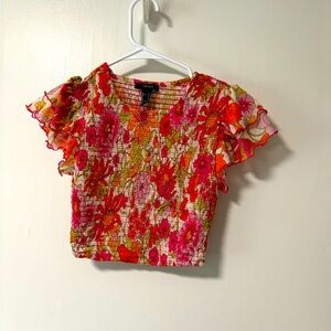 Forever 21 Floral Puff Sleeve top